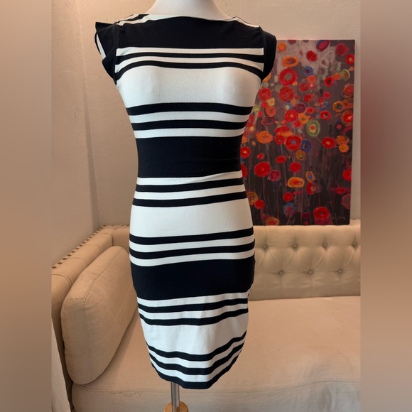 French Connection Jag Stripe Dress 0 - Picture 2 of 10